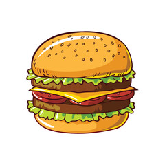 Burger on white background template design inspiration