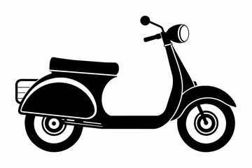 Scooter outline silhouette black vector illustration