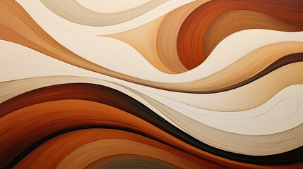 Gentle curves and lines intertwining in rich, natural earth tones