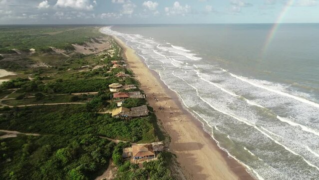 Aerial view of Ita&uacute;nas Beach - Concei&ccedil;&atilde;o da Barra, Esp&iacute;rito Santo, Brazil