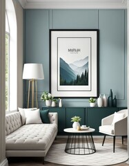 frame mockup on interior background