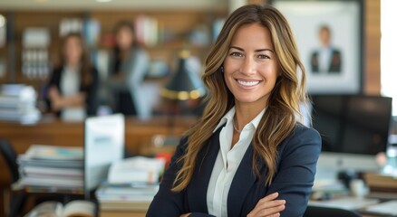 Woman Standing in Office With Arms Crossed