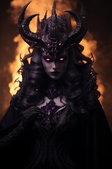 Naklejka premium black demon girl
