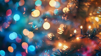 blurred christmas holidays lights bokeh