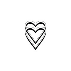 wedding heart line art on white background eps 10