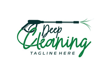 Deep Cleaning lettering logo, Deep clean logo	