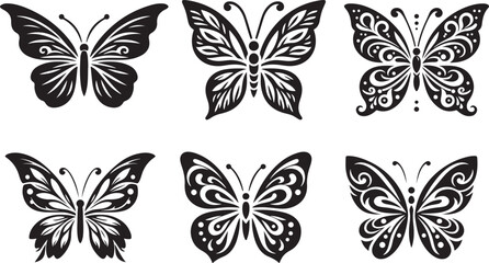  Butterfly silhouette icon with white background
