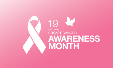 Breast cancer awareness month. Awareness ribbon. Vector illustration