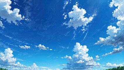 Illustration of blue sky, artistic background - obrazy, fototapety, plakaty