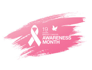Breast cancer awareness month. Awareness ribbon. Vector illustration