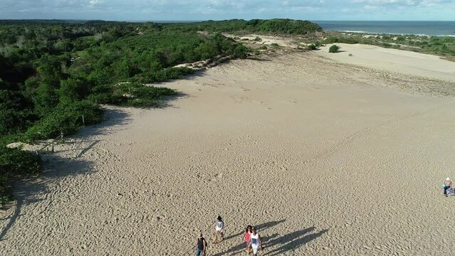 Aerial view of dunes in the Itaúnas Beach - Conceição da Barra, Espírito Santo, Brazil