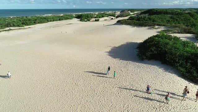 Aerial view of dunes in the Ita&uacute;nas Beach - Concei&ccedil;&atilde;o da Barra, Esp&iacute;rito Santo, Brazil