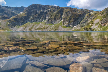 Beauty landscape of mountain and transparent water of lake in Rila mountain, Bulgaria
