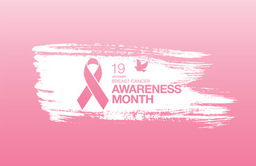 Breast cancer awareness month. Awareness ribbon. Vector illustration
