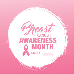 Breast cancer awareness month. Awareness ribbon. Vector illustration