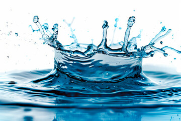 Colored water splashes on a white background