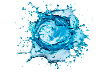 Colored water splashes on a white background