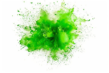 Explosion of colored powder on a white background