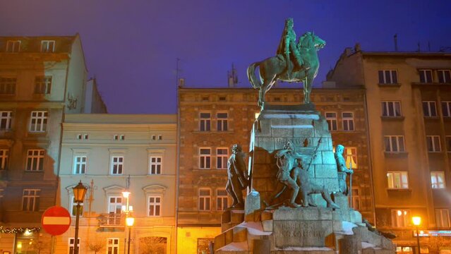 Monument of Grunwaldzki in Krakow, Poland