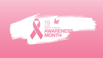 Fototapeta na wymiar Breast cancer awareness month. Awareness ribbon. Vector illustration