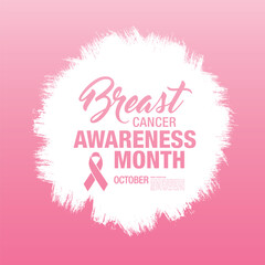 Breast cancer awareness month. Awareness ribbon. Vector illustration
