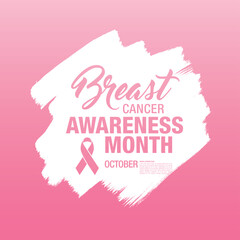 Obraz na płótnie Canvas Breast cancer awareness month. Awareness ribbon. Vector illustration