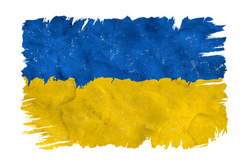 Vintage Ukraine flag. Drawing flag of Ukraine.