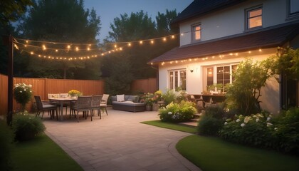Obraz premium luxury home with a garden
