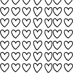 Seamless pattern vector hearts icon flat style