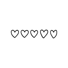 Collection of Love Heart Symbol Icons . Love Illustration Set with Solid and Outline Vector Hearts