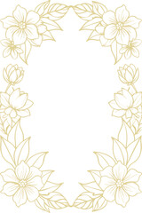 floral frame on transparent background