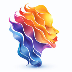 Mental health logo design. Woman's face illustration.