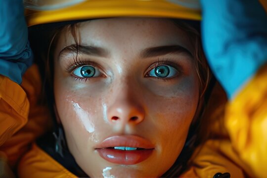 A paramedic administering life-saving epinephrine to a patient in anaphylactic shock, their face pale and lips swollen