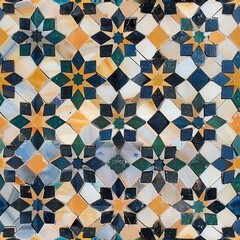 seamless colorful moroccan mosaic background