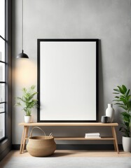 frame mockup on interior background