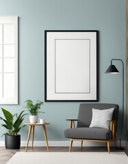 frame mockup on interior background