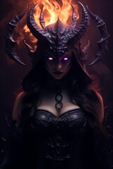 devil girl with purple eyes