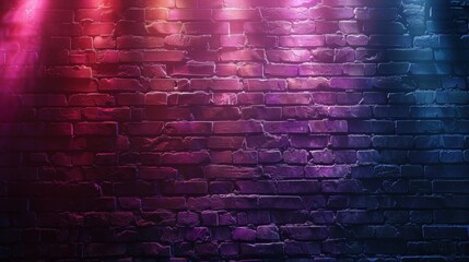 Empty Room With Brick Wall and Colorful Lights