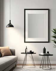 frame mockup on interior background