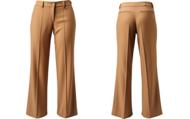 A pair of womens pants with a high waist and wide legs