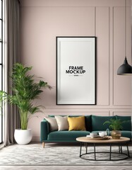 frame mockup on interior background