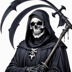 a grim reaper on a white background