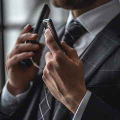 businessman using mobile phone