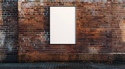 blank billboard on brick wall