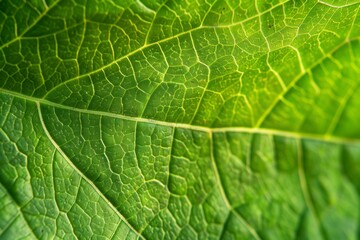 macro detailed shot of a green leaf vein texture background