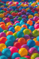 A vibrant ball pit filled with colorful balls, perfect for children's play areas