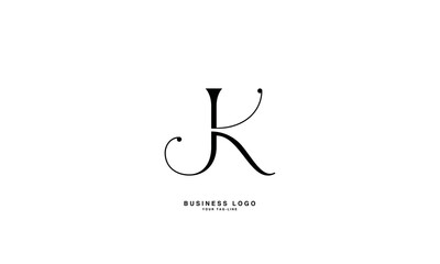 JK, KJ, J, K, Abstract Letters Logo Monogram