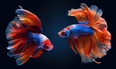 colorful betta fish underwater, dancing with grace.
