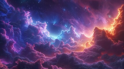 Stunning digital art illustration of the universe's most beautiful cloud - obrazy, fototapety, plakaty