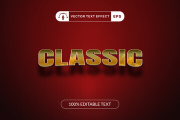 Classic text effect template design with 3d style